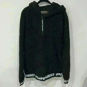 Black pyramid teddy sweater